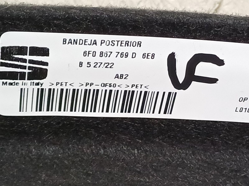 Recambio de bandeja trasera para seat ibiza (kj1) referencia OEM IAM 6F0867769D  