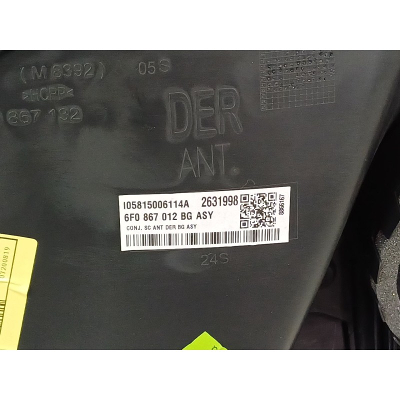 Recambio de guarnecido puerta delantera derecha para seat ibiza (kj1) referencia OEM IAM 6F0867114  