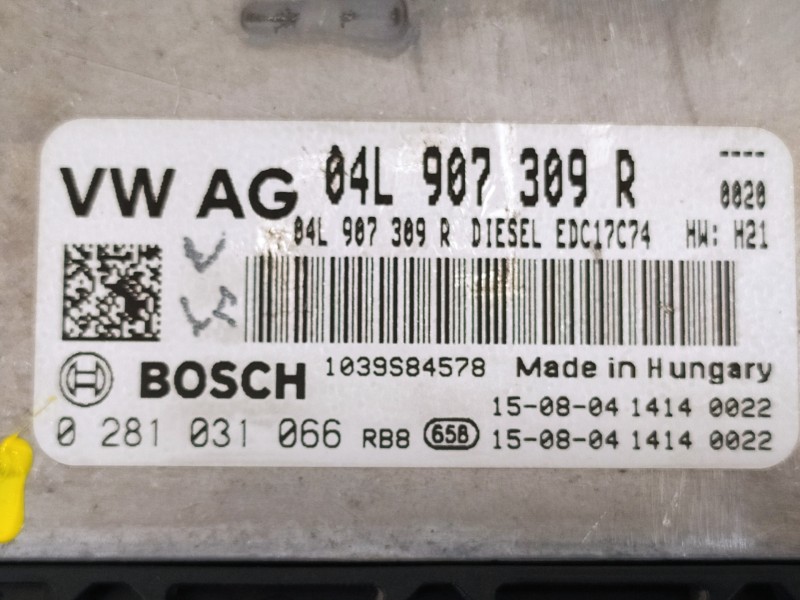Recambio de centralita motor uce para seat leon (5f1) i-tech ecomotive referencia OEM IAM 04L907309R 0281031066 