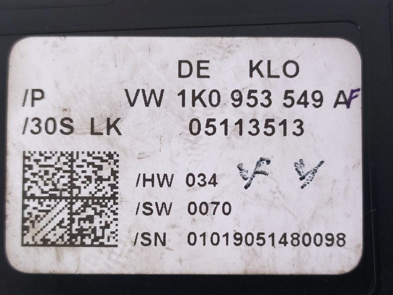 Recambio de modulo electronico para skoda octavia berlina (1z3) elegance referencia OEM IAM 1K0953549AF  