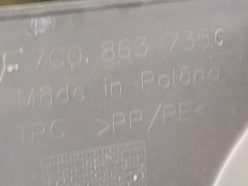 Recambio de moldura para volkswagen crafter kasten (sy) furgón 35 bl ta fwd referencia OEM IAM 7C0863735  
