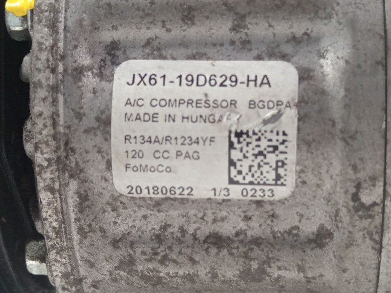 Recambio de compresor aire acondicionado para ford focus st-line referencia OEM IAM JX6119D629HA  
