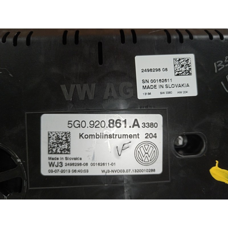 Recambio de cuadro instrumentos para volkswagen golf vii (5g1, bq1, be1, be2) 1.6 tdi referencia OEM IAM 5G0920861A  