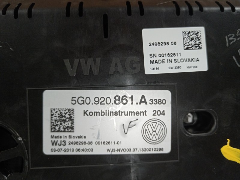 Recambio de cuadro instrumentos para volkswagen golf vii (5g1, bq1, be1, be2) 1.6 tdi referencia OEM IAM 5G0920861A  