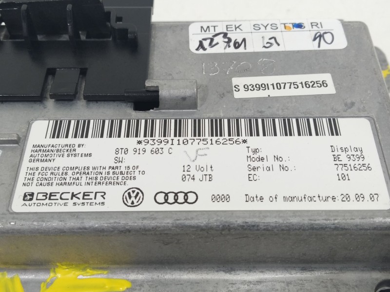 Recambio de pantalla multifuncion para audi a4 b8 (8k2) 3.2 fsi quattro referencia OEM IAM 8T0919603C  