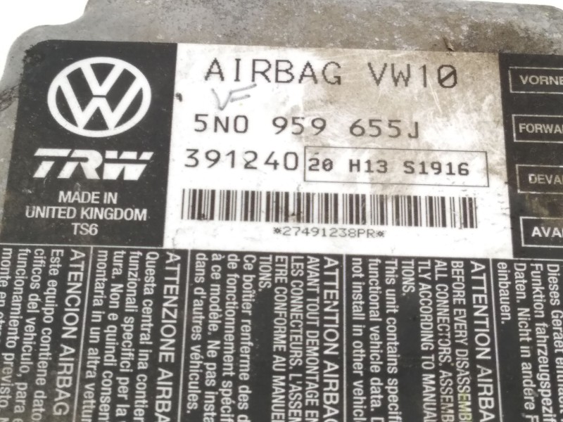 Recambio de centralita airbag para volkswagen passat berlina (3c2) advance referencia OEM IAM 5N0959655J  