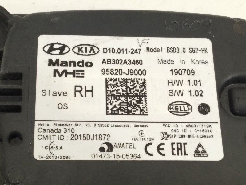 Recambio de modulo electronico para hyundai kona tecno 2wd referencia OEM IAM 95820J9000  AB302A3460