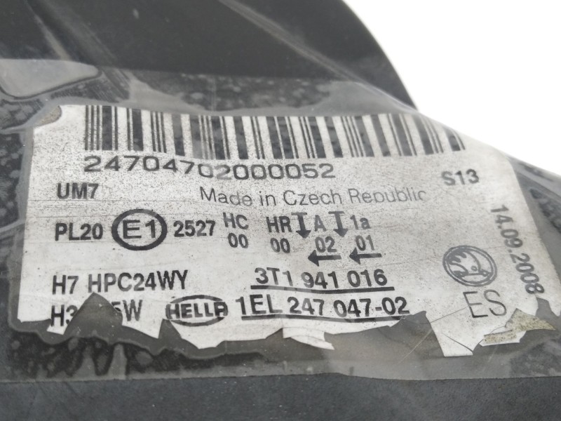 Recambio de faro derecho para skoda suberb (3t4) ambition referencia OEM IAM 3T1941016  