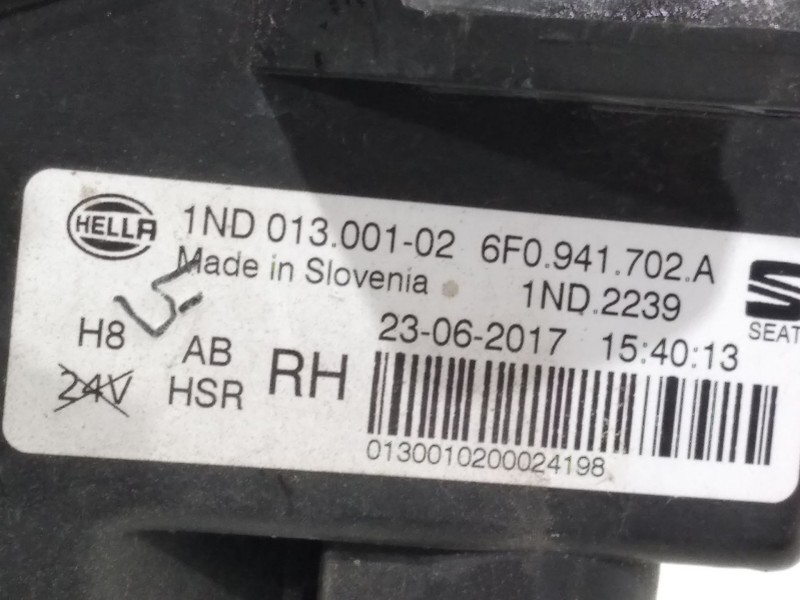 Recambio de faro antiniebla derecho para seat ibiza v (kj1, kjg) 1.0 tsi referencia OEM IAM 6F0941702A  1ND013001