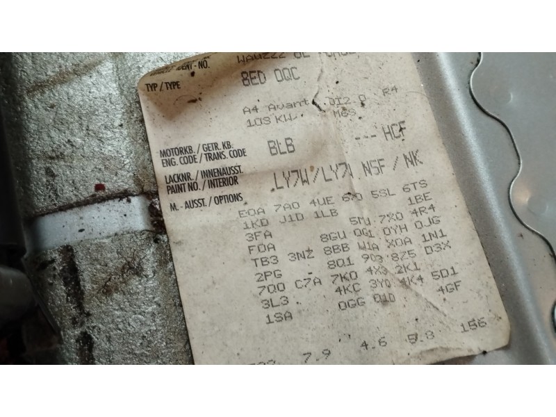 Recambio de caja cambios para audi a4 avant (8e) 2.0 tdi referencia OEM IAM HCF  