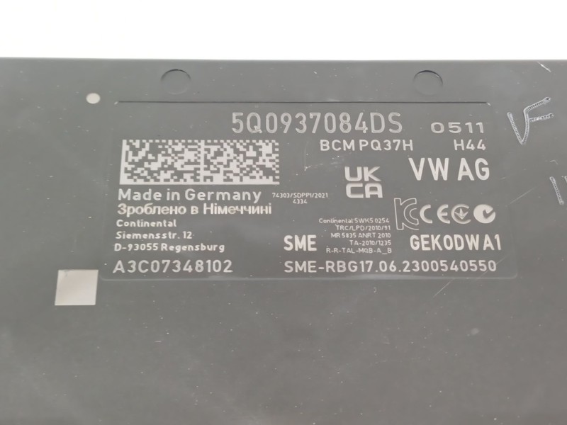 Recambio de modulo electronico para volkswagen crafter kasten (sy) furgón 35 bl ta fwd referencia OEM IAM 5Q0937084DA  