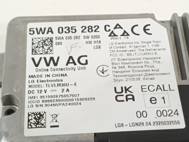 Recambio de modulo electronico para volkswagen crafter kasten (sy) furgón 35 bl ta fwd referencia OEM IAM 5WA035282  