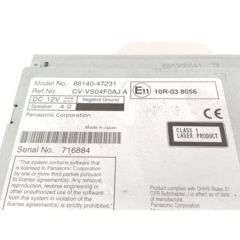 Recambio de sistema navegacion gps para toyota prius plus van (_w4_) 1.8 hybrid (zvw40) referencia OEM IAM 8614047231  
