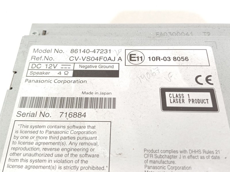 Recambio de sistema navegacion gps para toyota prius plus van (_w4_) 1.8 hybrid (zvw40) referencia OEM IAM 8614047231  