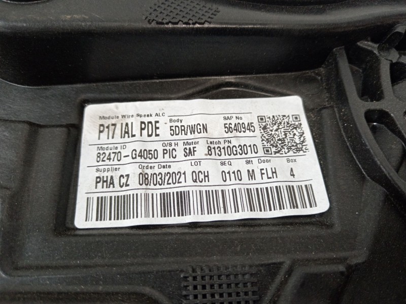 Recambio de elevalunas delantero izquierdo para hyundai i30 (pd) n project c referencia OEM IAM 82470g4050  