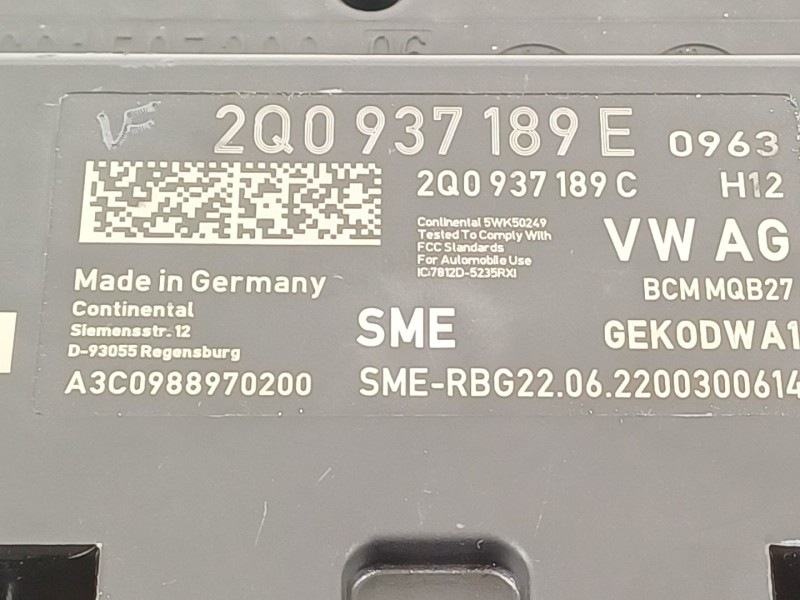 Recambio de modulo electronico para seat ibiza (kj1) referencia OEM IAM 2Q0937189E  2Q0937189C