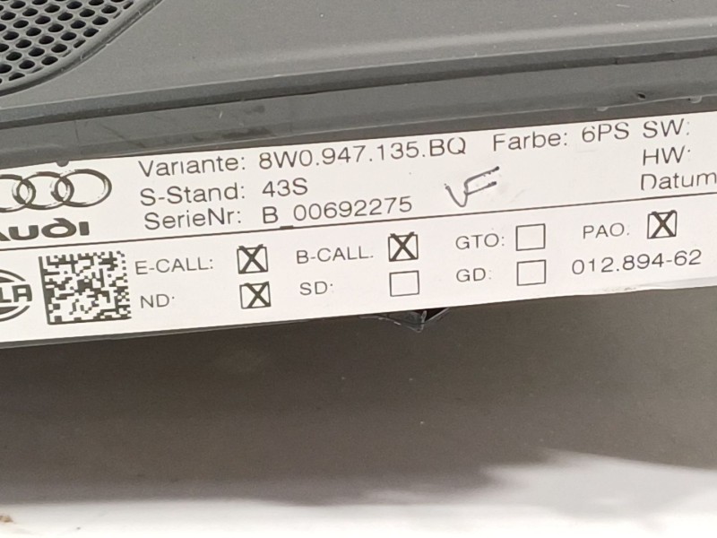 Recambio de luz interior para audi a5 sportback (f5a) advanced quattro referencia OEM IAM 8W0947135BQ  