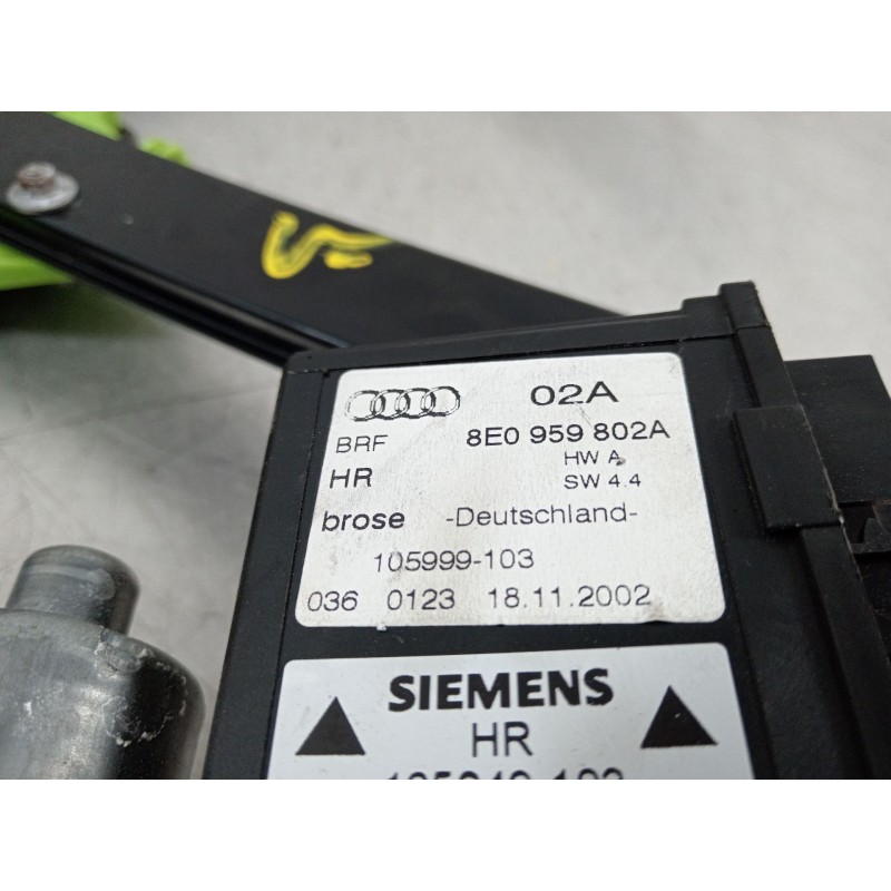 Recambio de elevalunas trasero derecho para audi a4 berlina (8e) 1.9 tdi (96kw) referencia OEM IAM 8E0839462A 8E0959802A 