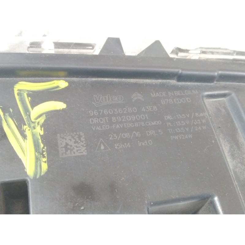 Recambio de piloto delantero derecho para citroën c4 picasso ii 1.6 bluehdi 120 referencia OEM IAM 9676036280  