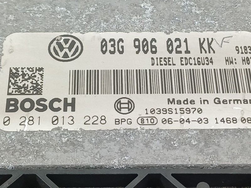 Recambio de centralita motor uce para volkswagen golf v (1k1) 2.0 tdi referencia OEM IAM 03G906021KK  0281013228