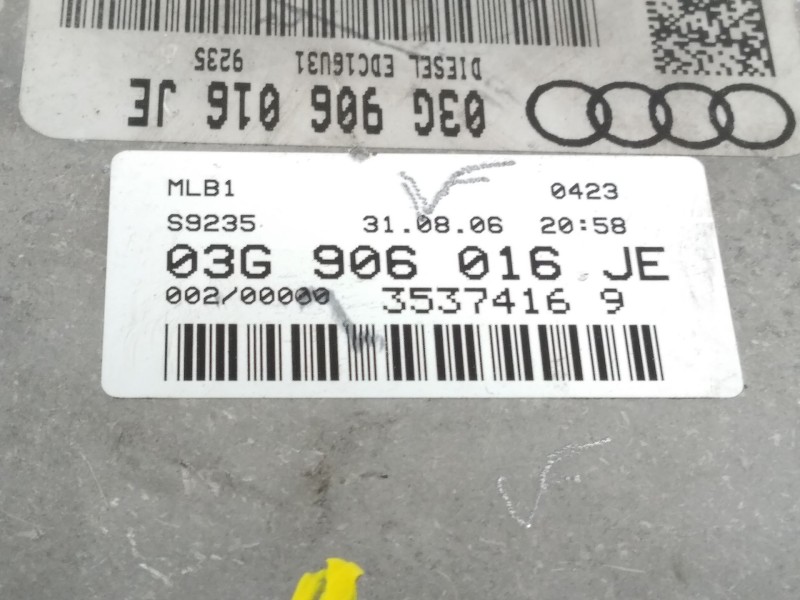 Recambio de centralita motor uce para audi a4 avant (8e) 2.0 tdi referencia OEM IAM 03G906016JE  0281012726