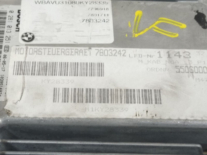 Recambio de centralita motor uce para bmw 3 touring (e91) 320 d referencia OEM IAM 13617801711 281013251 DDE7801711