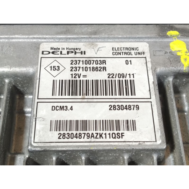 Recambio de centralita motor uce para dacia duster (hs_) 1.5 dci (hsaj) referencia OEM IAM 237100703R  237101862R