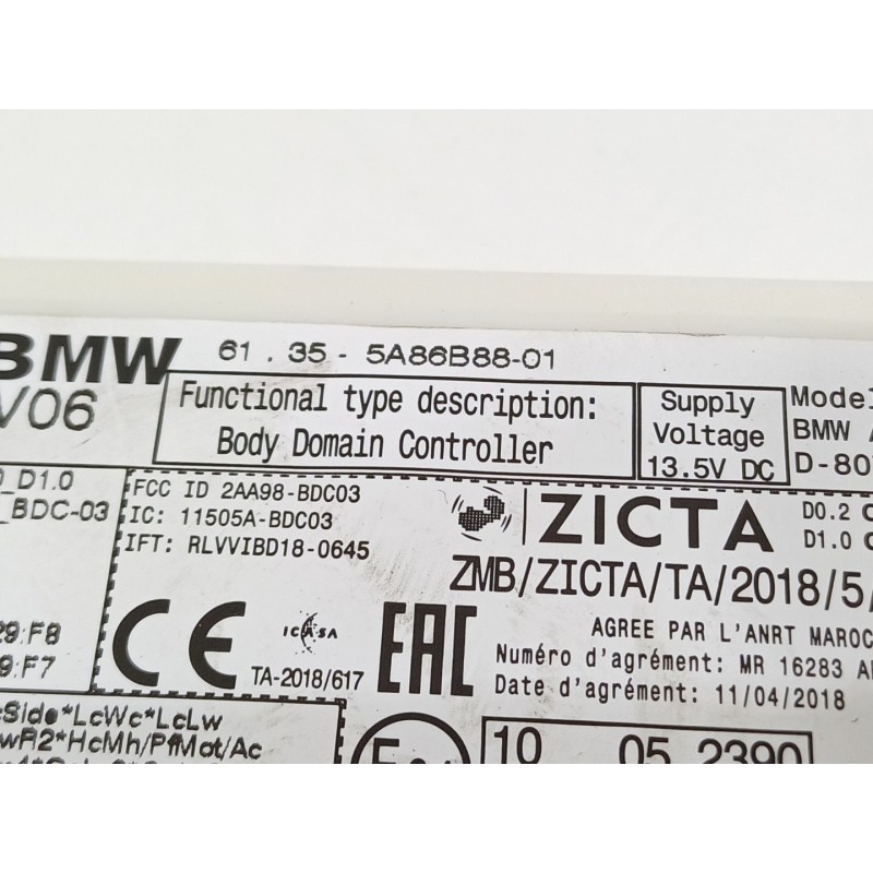 Recambio de caja reles / fusibles para bmw 4 coupé (g22, g82) m4 competition m xdrive referencia OEM IAM 61355A86B88  