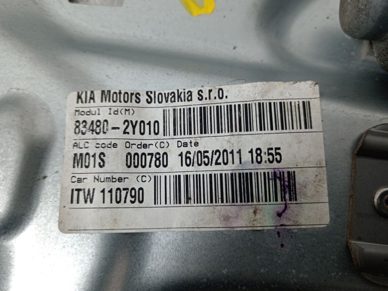Recambio de elevalunas trasero derecho para hyundai ix35 classic 2wd referencia OEM IAM 834802Y010  
