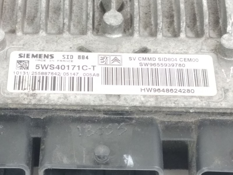 Recambio de centralita motor uce para peugeot 1007 dolce referencia OEM IAM 9655939780 5WS40171CT 9648624280