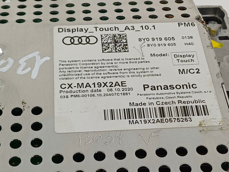 Recambio de pantalla multifuncion para audi a3 sportback (8y) gy referencia OEM IAM 8Y0919605  