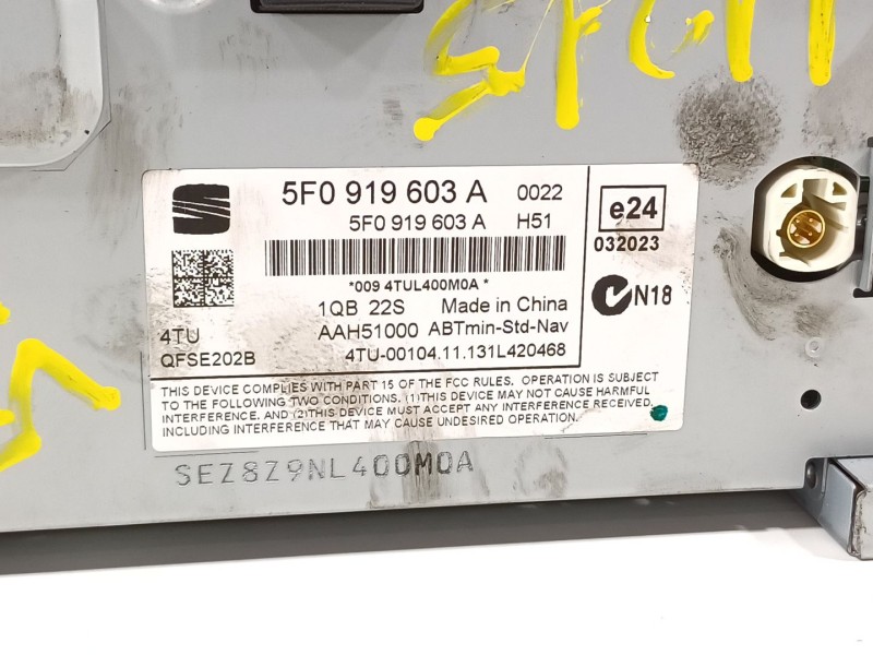 Recambio de sistema navegacion gps para seat leon (5f1) cupra 280 referencia OEM IAM 5F0919603A  