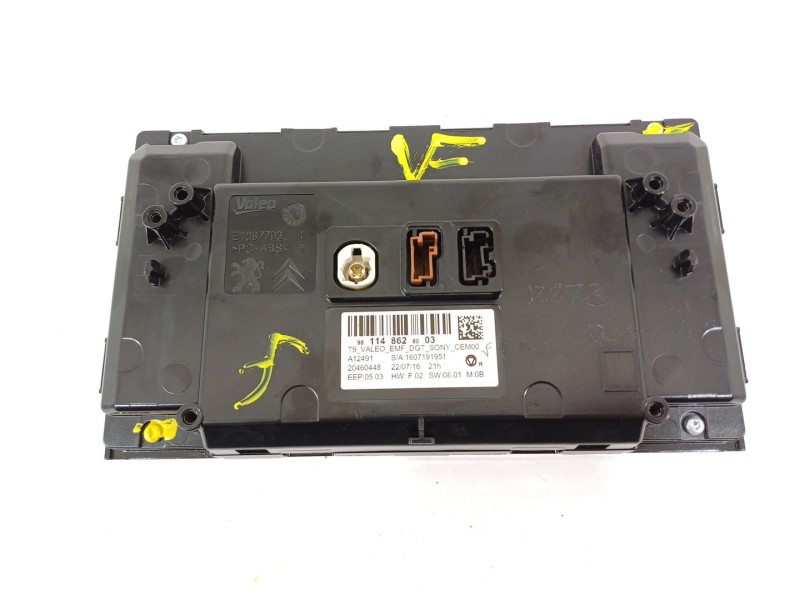 Recambio de pantalla multifuncion para peugeot 308 business line referencia OEM IAM 9811486280  