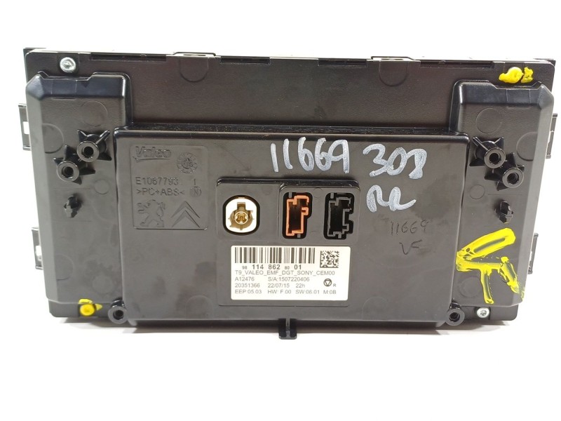 Recambio de pantalla multifuncion para peugeot 308 style referencia OEM IAM 9811486280  