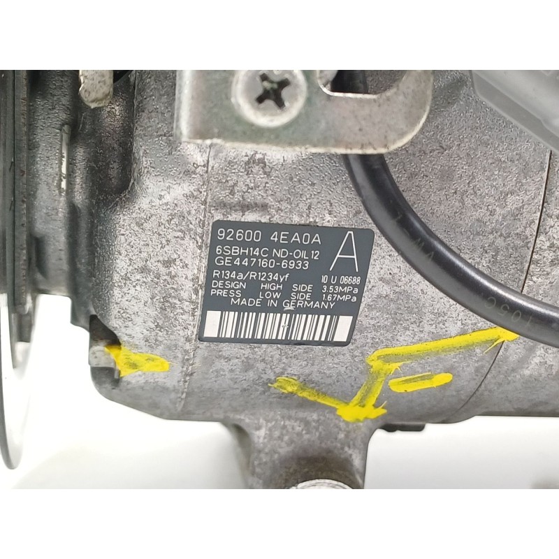 Recambio de compresor aire acondicionado para nissan qashqai ii (j11, j11_) 1.5 dci referencia OEM IAM 926004EA0A  