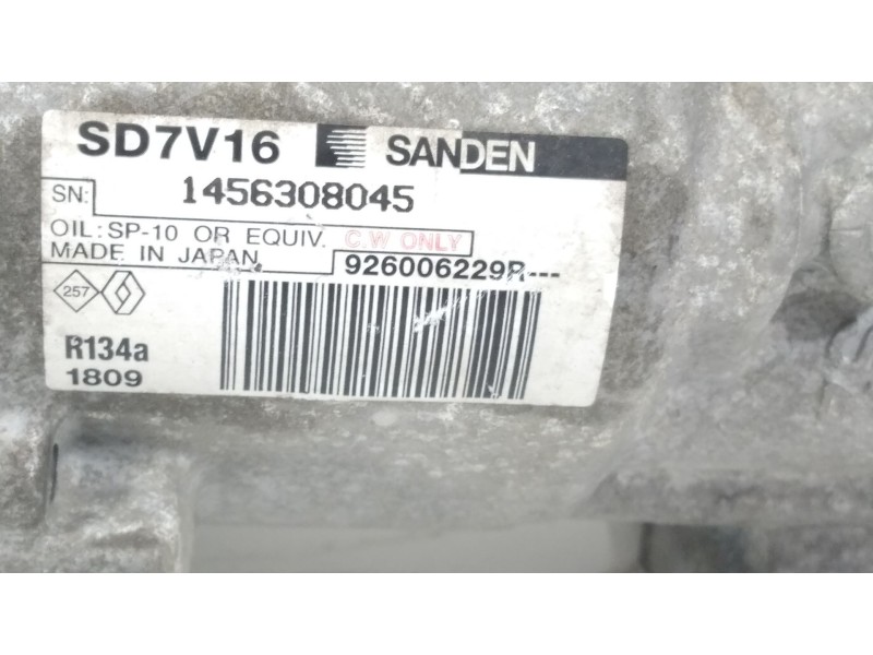 Recambio de compresor aire acondicionado para dacia duster ambiance 4x2 referencia OEM IAM 926006229R  