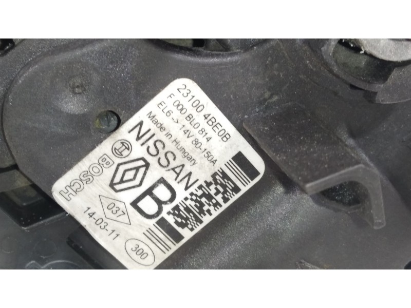 Recambio de alternador para nissan qashqai (j11) tekna premium referencia OEM IAM 231004BE0B  