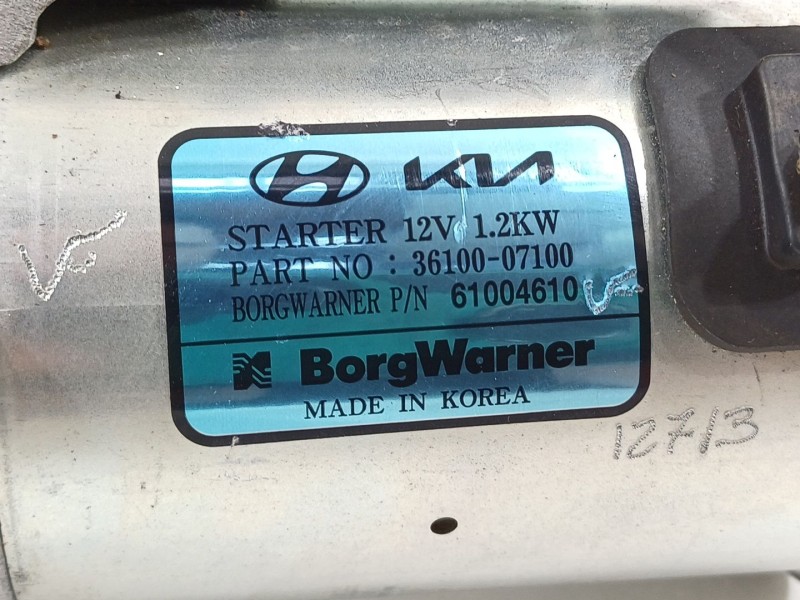 Recambio de motor arranque para kia picanto referencia OEM IAM 3610007100  