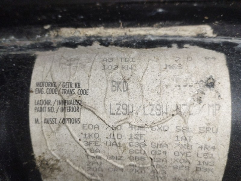 Recambio de motor completo para audi a3 (8p1) 2.0 tdi 16v referencia OEM IAM BKD  