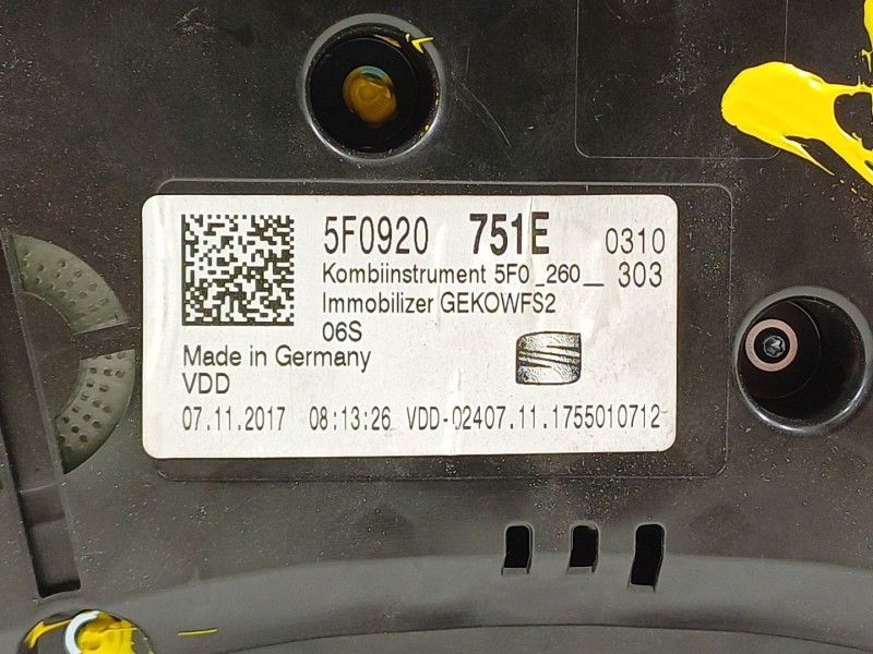 Recambio de cuadro instrumentos para seat leon st (5f8) x-perience titan desert 4drive referencia OEM IAM 5F0920751E  