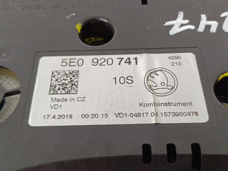 Recambio de cuadro instrumentos para skoda octavia iii combi (5e5, 5e6) 1.6 tdi referencia OEM IAM 5E0920741  