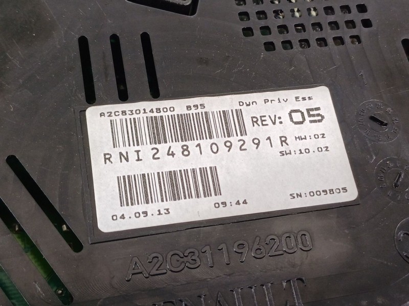 Recambio de cuadro instrumentos para renault megane iii berlina 5 p dynamique referencia OEM IAM A2C83014800  248109291R