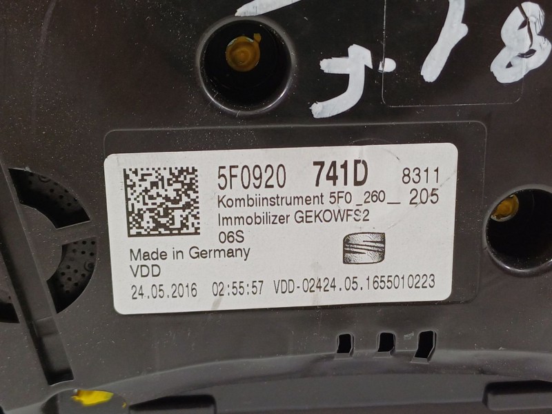 Recambio de cuadro instrumentos para seat leon (5f1) fr referencia OEM IAM 5F0920741D  