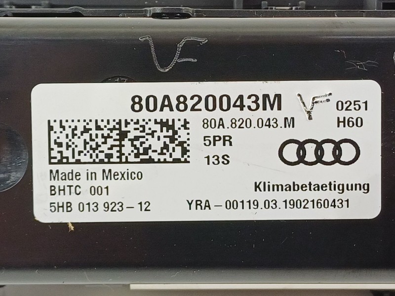 Recambio de mando climatizador para audi q5 (fyb, fyg) 35 tdi quattro referencia OEM IAM 80A820043M  