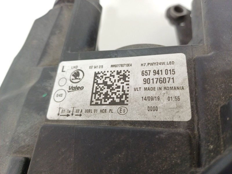 Recambio de faro izquierdo para skoda scala (nw1) 1.6 tdi referencia OEM IAM 657941015  90176071