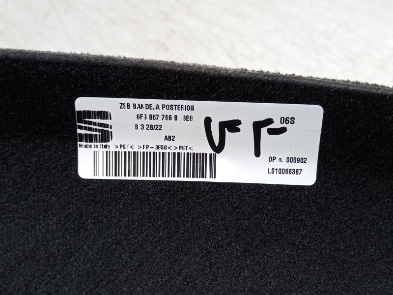 Recambio de bandeja trasera para seat arona (kj7, kjp) 1.0 tsi referencia OEM IAM 6F9867769B  