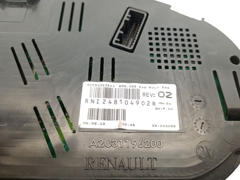 Recambio de cuadro instrumentos para renault megane iii berlina 5 p dynamique referencia OEM IAM 248104902R  