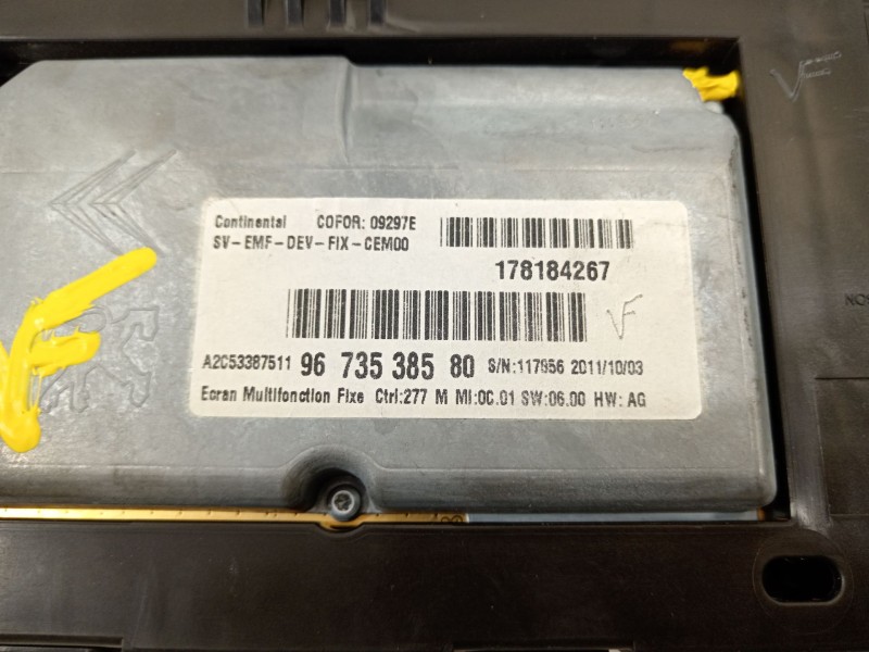 Recambio de cuadro instrumentos para citroën c4 picasso millenium referencia OEM IAM 9673538580  