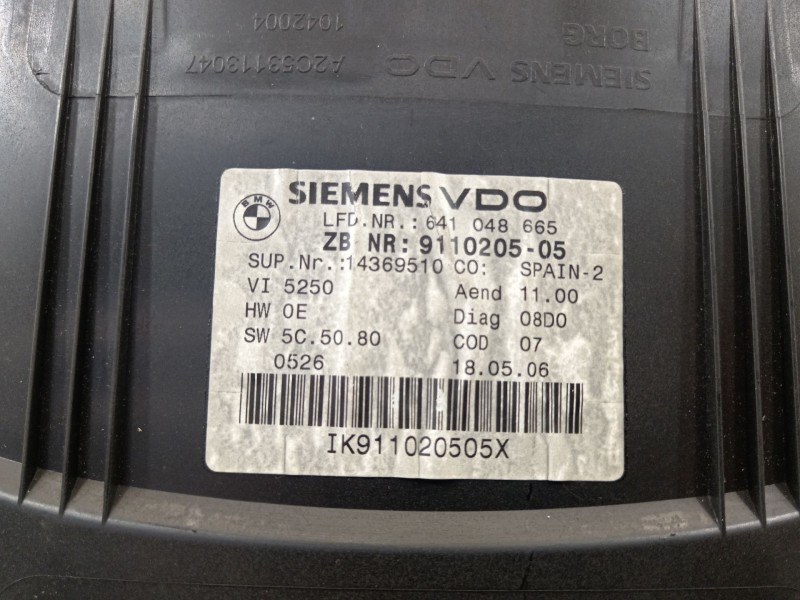 Recambio de cuadro instrumentos para bmw 3 touring (e91) 320 d referencia OEM IAM 641048665  