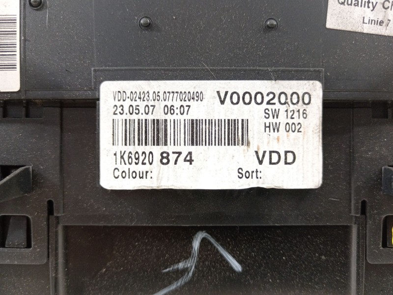 Recambio de cuadro instrumentos para volkswagen golf v berlina (1k1) gti referencia OEM IAM 1K6920874  